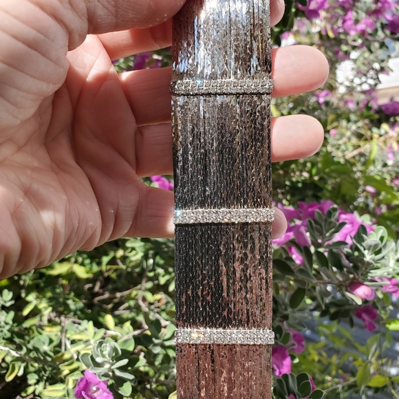 Antique Sterling Silver and Rhinestone Bracelet circa 1930s/1940s RARE - Picture 1 of 6